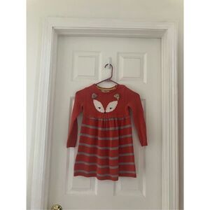 Nula Bug Knit Dress Size 4T Girls Orange Gray